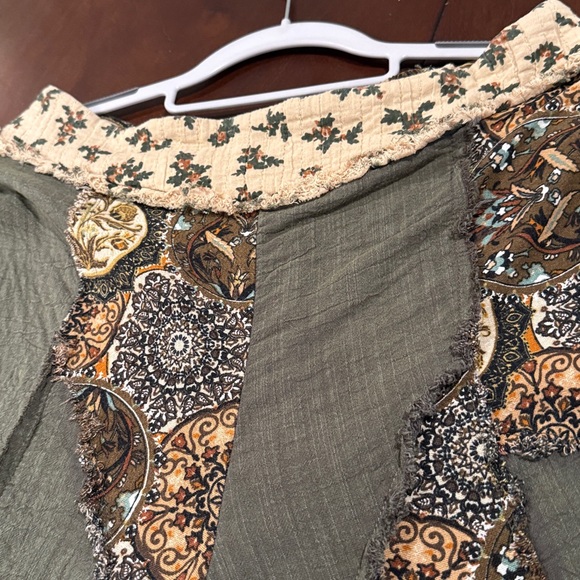 POL Olive Green Patchwork Wide Leg Pants - Picture 10 of 15